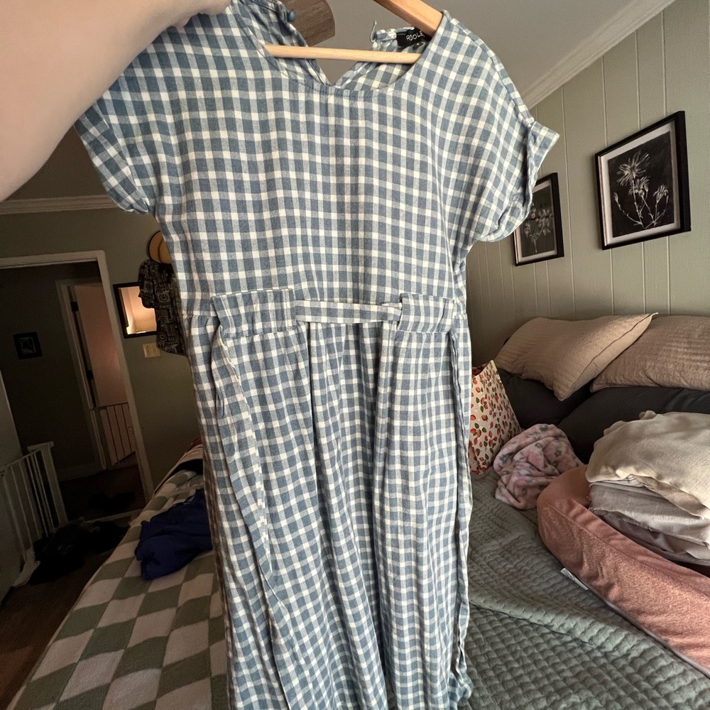 Roolee Blue and White Checkered Dress